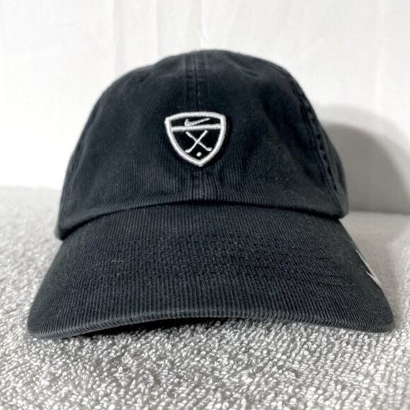 Nike Golf Tour Challenge Black Ribbed Texture Adjustable Fit Ball Cap Hat - Picture 1 of 12